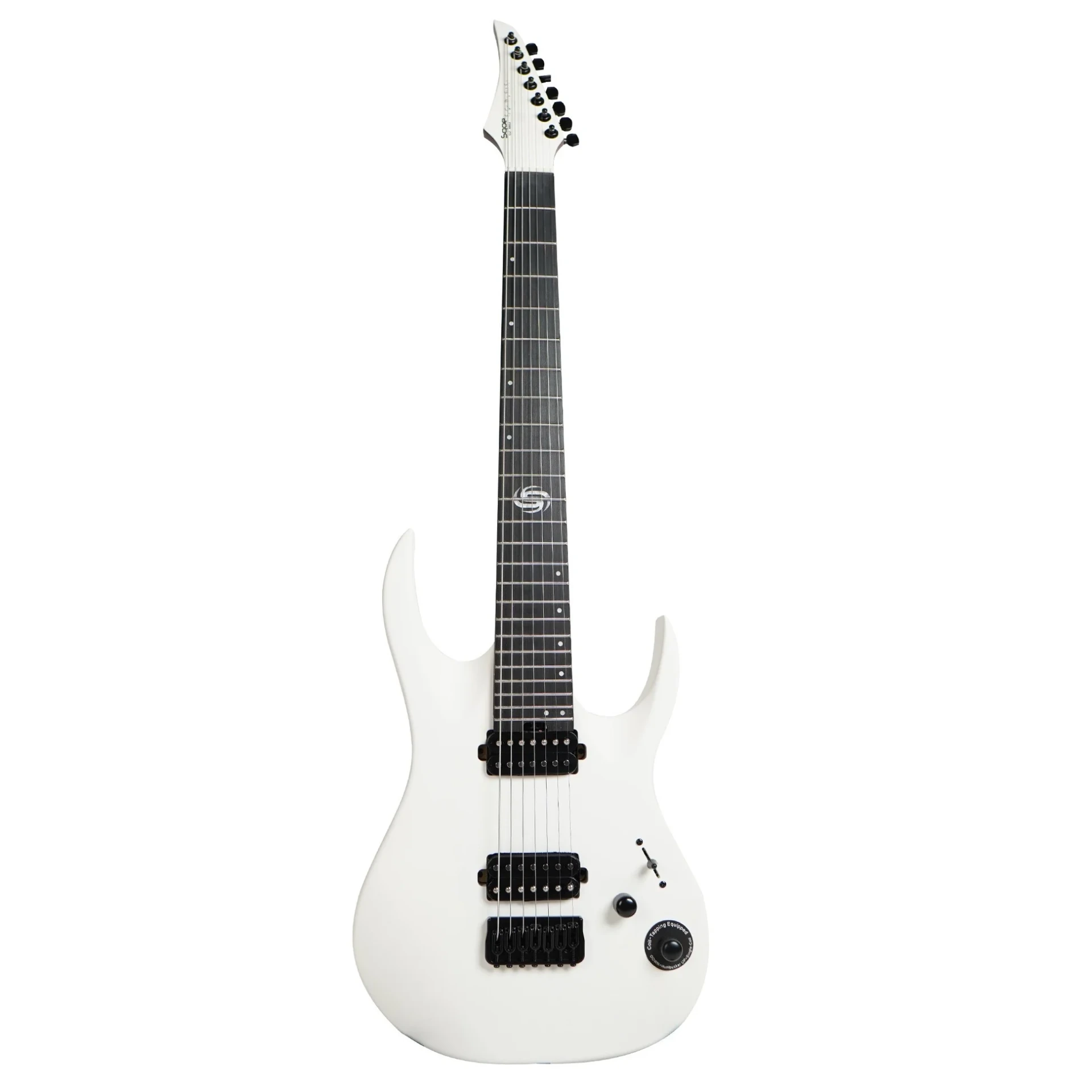Sqoe SEIB7S 7 Strings HH Super Strat Electric Guitar Solar Design - Frost bite white