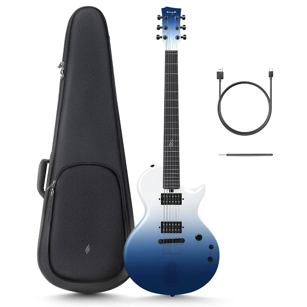 Enya Nova Go Sonic Electric Guitar, Built-In Speaker, Smart Guitar - Ocean Blue