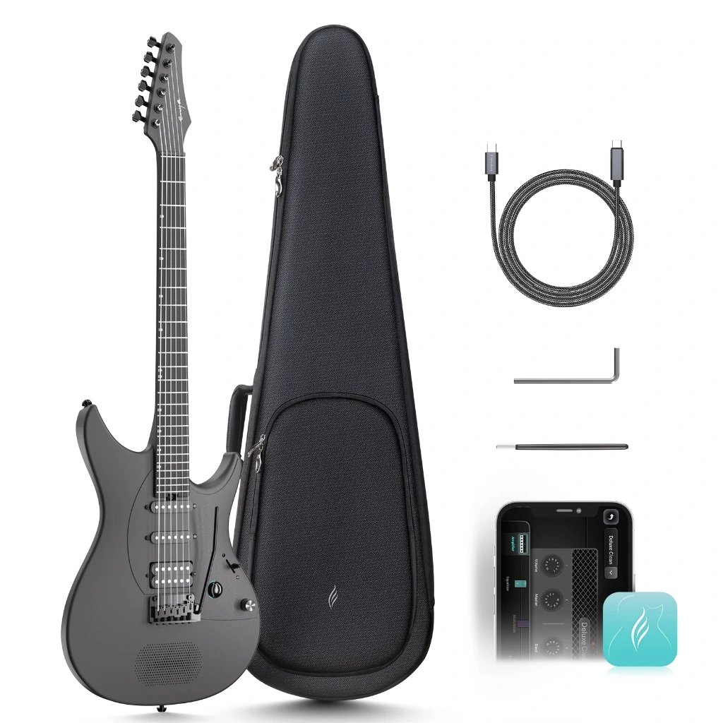 Enya Inspire Smart Electric Guitar, Smart App, Built-in Speaker 15W - Black