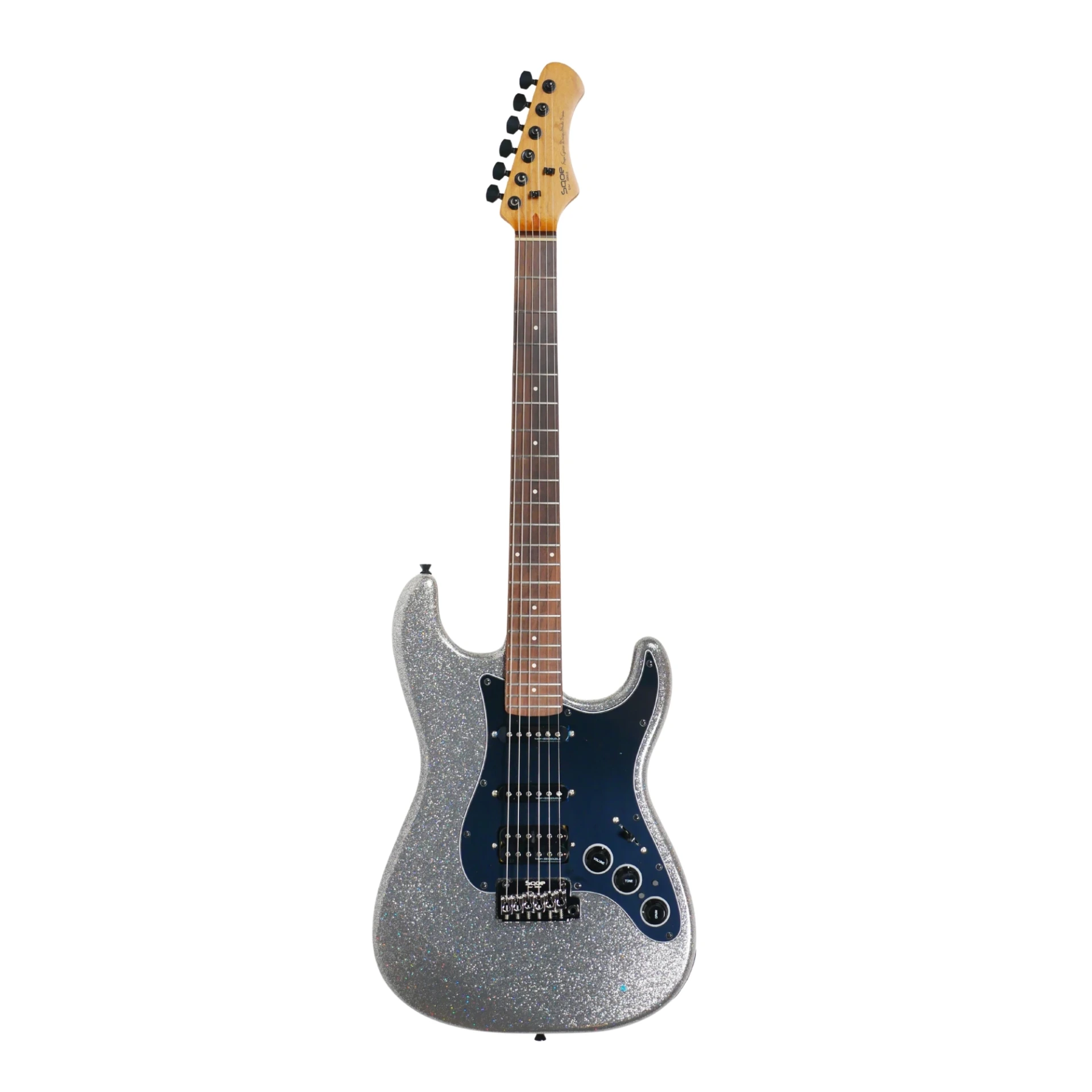 Sqoe SEST880 VS HSS Roasted Maple Smart Electric Guitar, Ice Silver