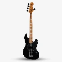 Sqoe SJB658 5 String Jazz Bass Guitar with Roasted Maple Neck - Black