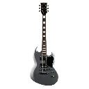 Sqoe SESG450 SV SG Style Electric Guitar with Bag & Accessories - Frosted Silver