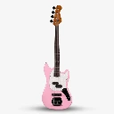 Sqoe SJB400 PI Short Scale 4 String Jazz Bass Guitar, Roasted Maple Neck, Rosewood Fretboard - Pink