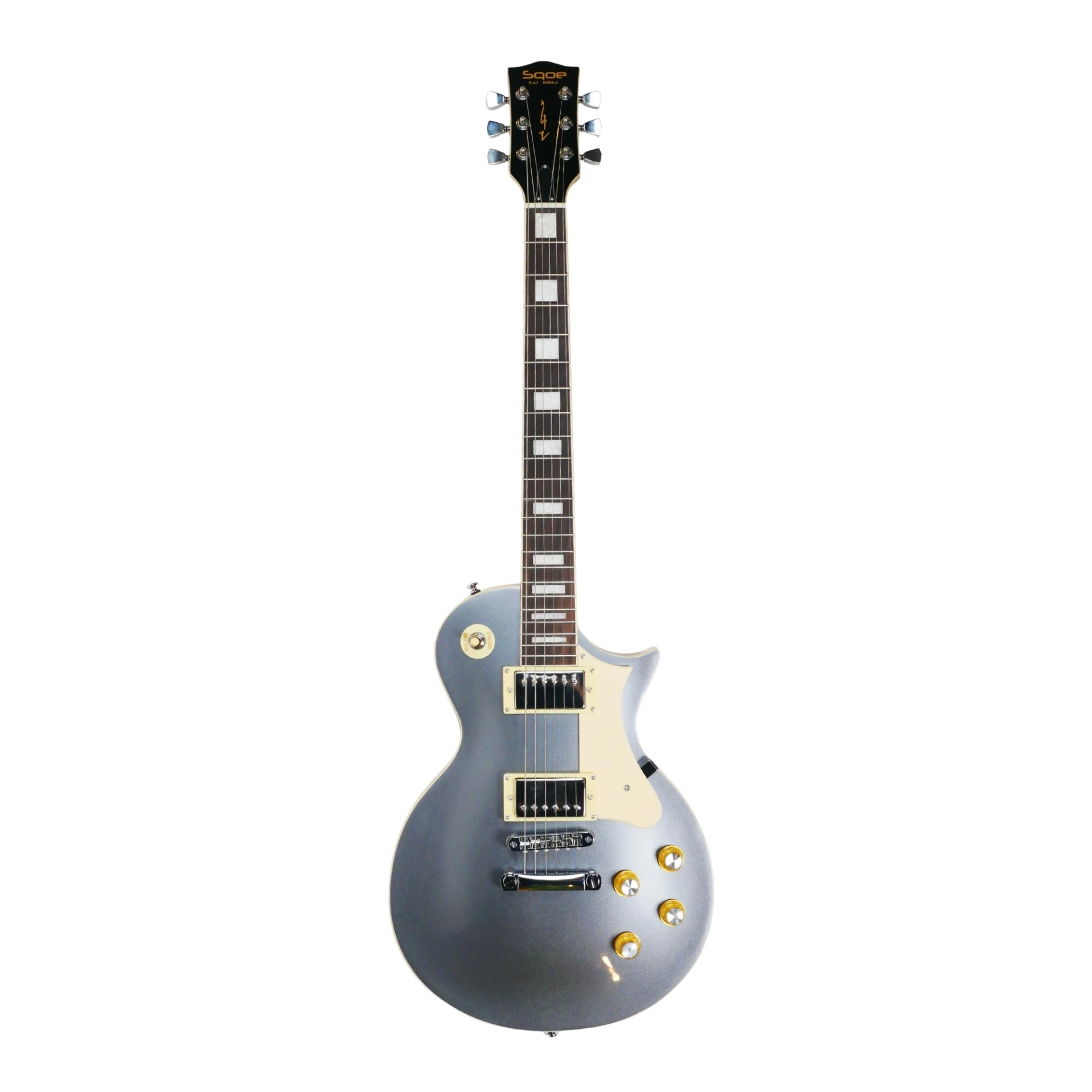 SQOE SELP110 SV Les Paul Body HH Electric Guitar Rosewood Fretboard - Starlight Silver