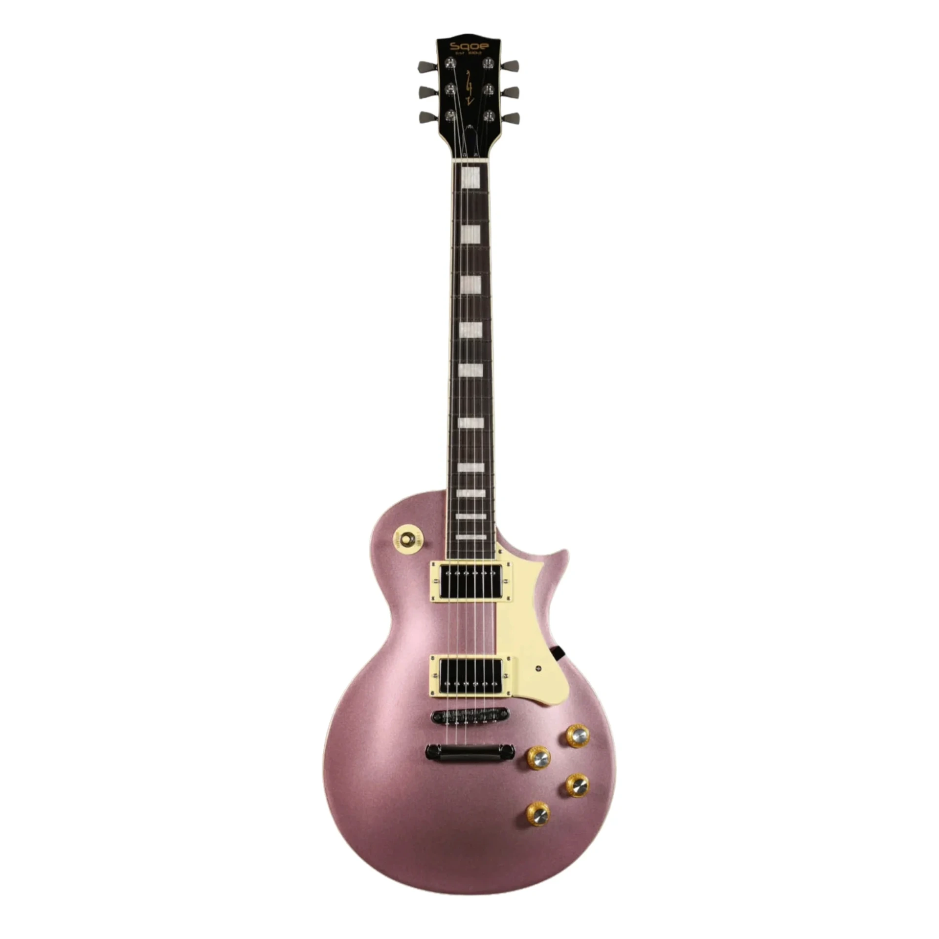 SQOE SELP110 MPK Les Paul Body HH Electric Guitar Rosewood Fretboard - Metallic Pink