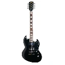 Sqoe SESG450 BK SG Style Electric Guitar with Bag & Accessories - Black